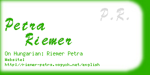 petra riemer business card